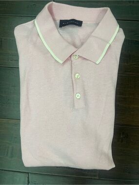 Elie Tahari Pale Pink Polo with White Collar Trim